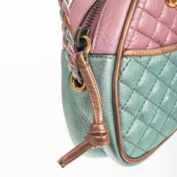 Gucci Zumi Pink & Blue Laminated Leather Quilted Mini Bag - Picture 9 of 12